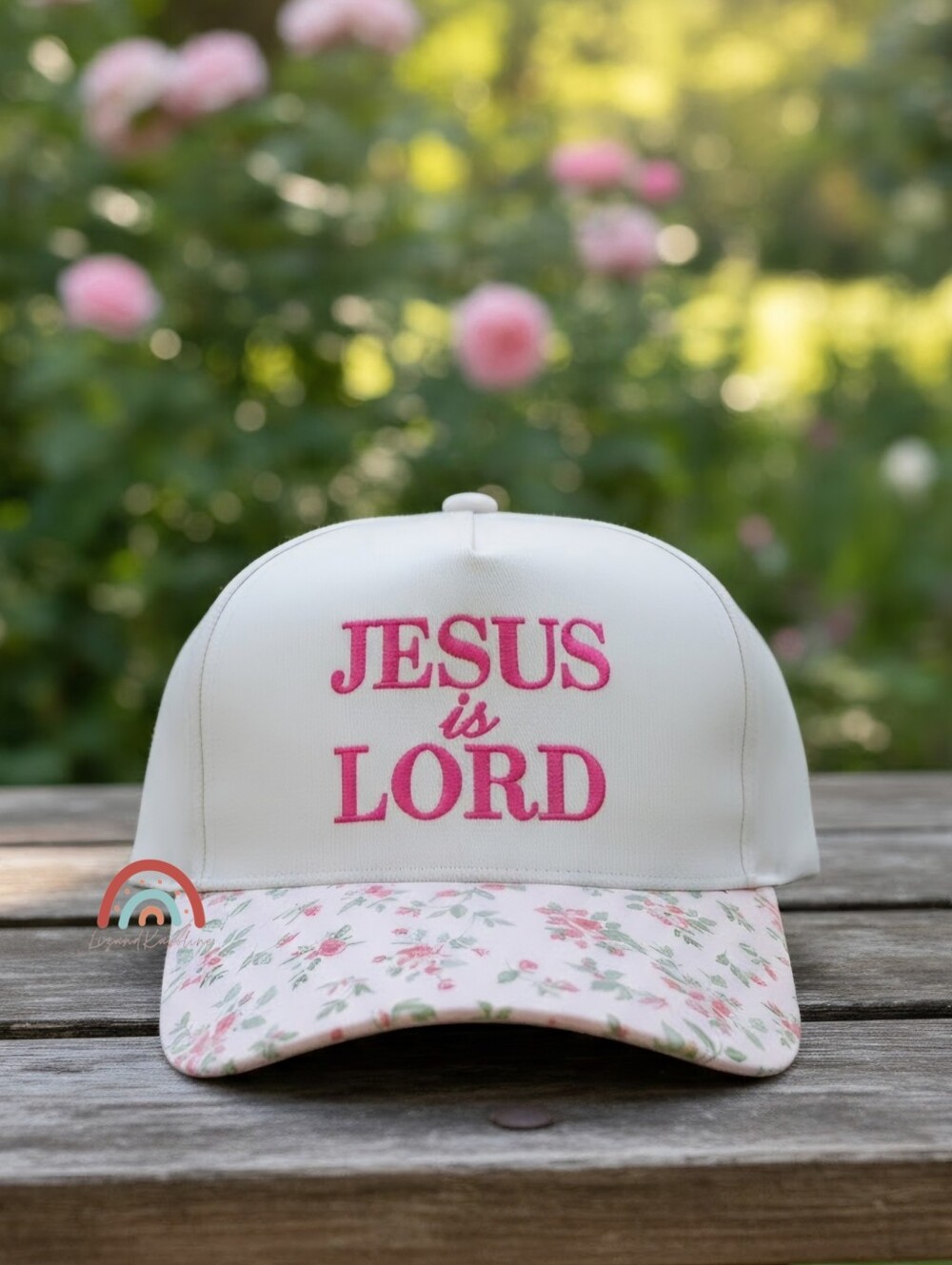 New! Jesus is Lord Floral Pink Baseball Cap Snapback Hat